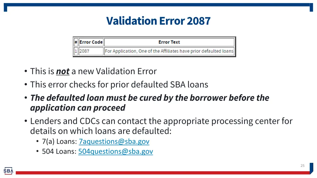 validation error 2087