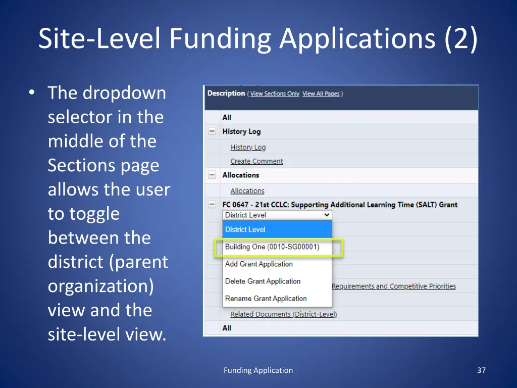 site level funding applications 2