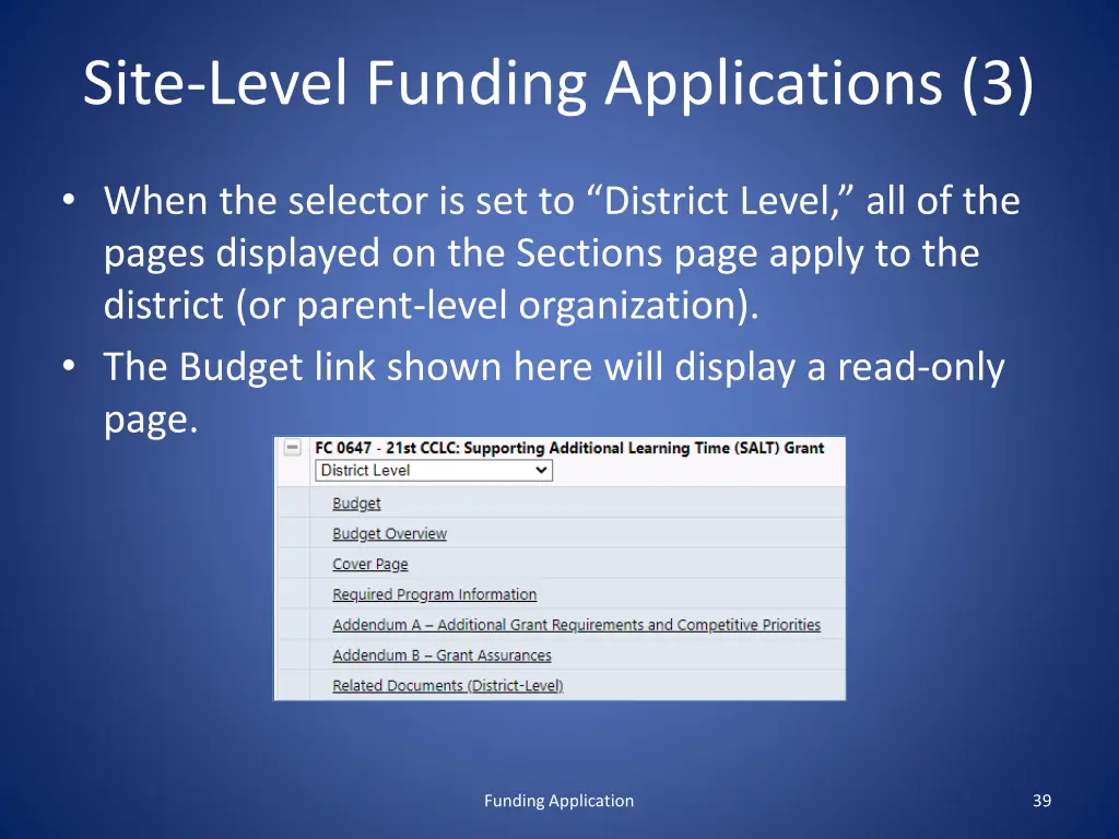 site level funding applications 3