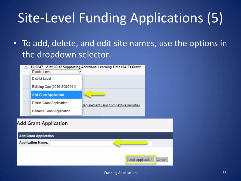 site level funding applications 5