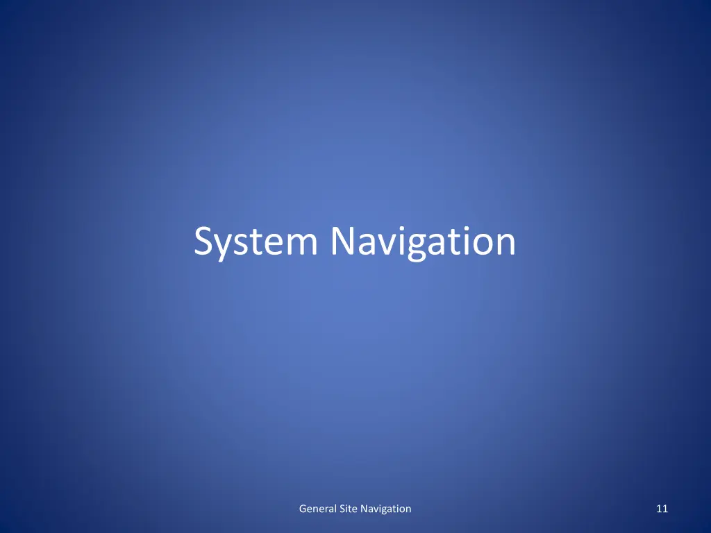 system navigation