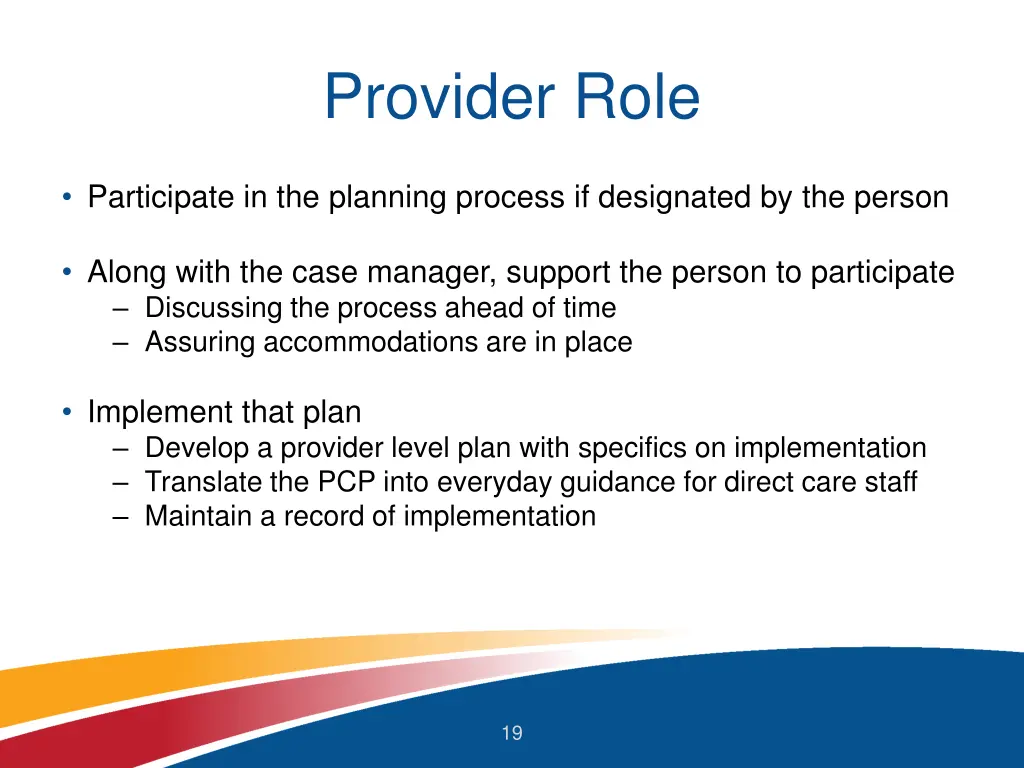 provider role