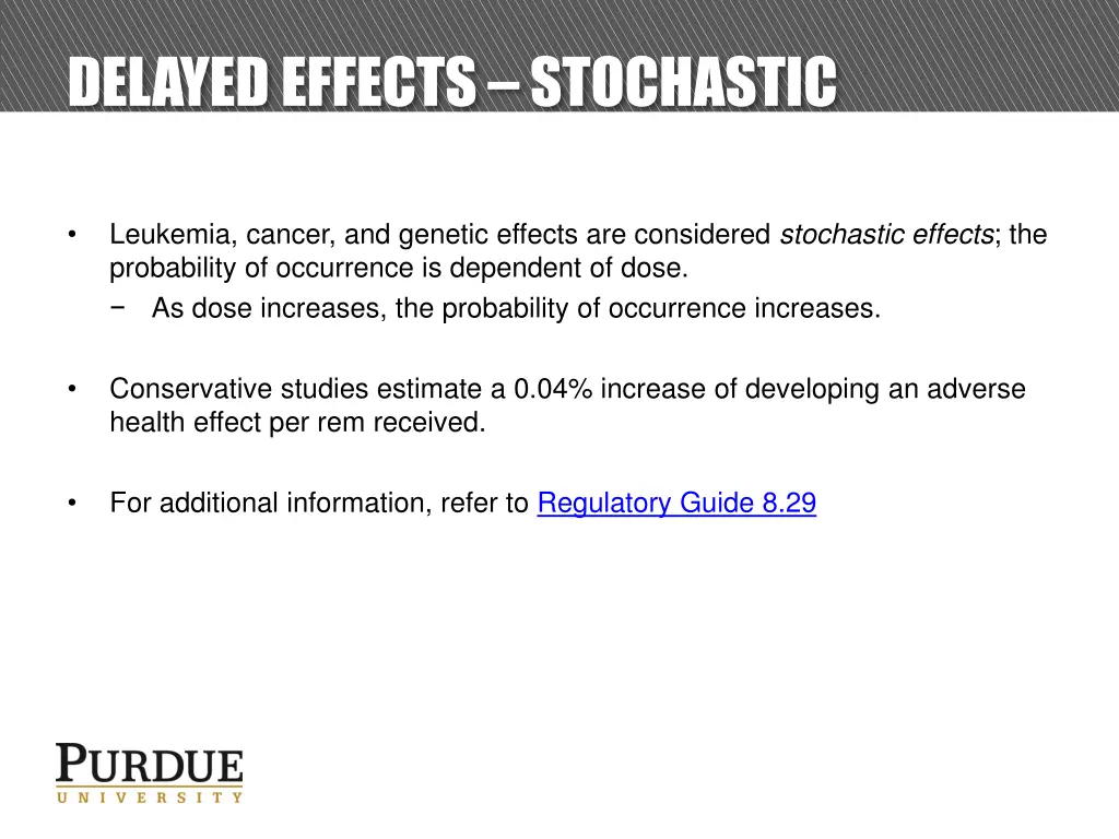 delayed effects stochastic