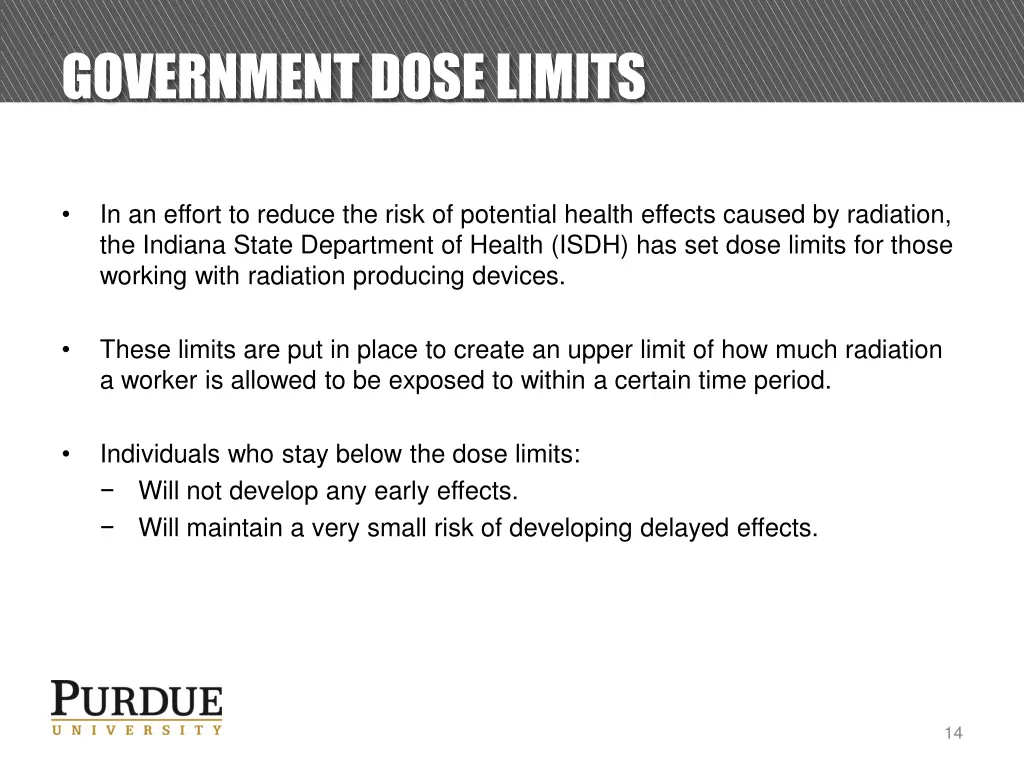 government dose limits