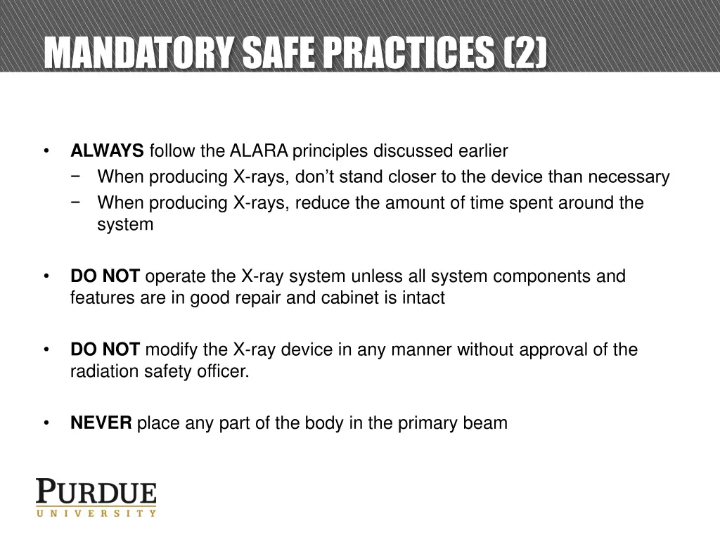 mandatory safe practices 2