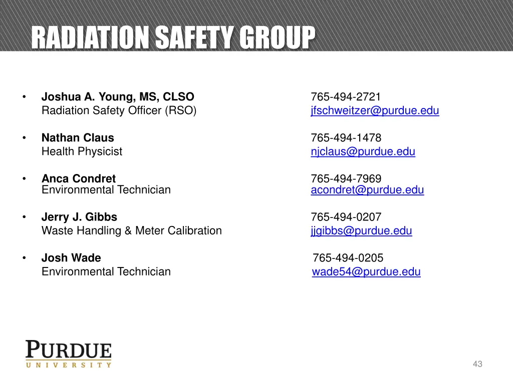 radiation safety group