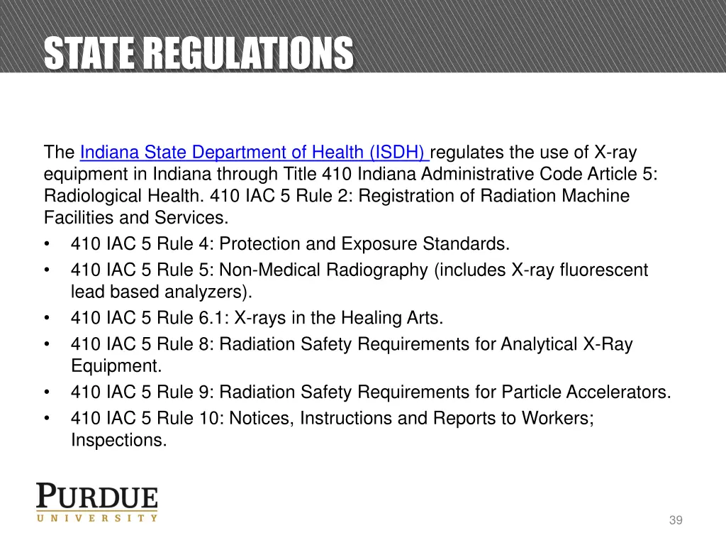 state regulations