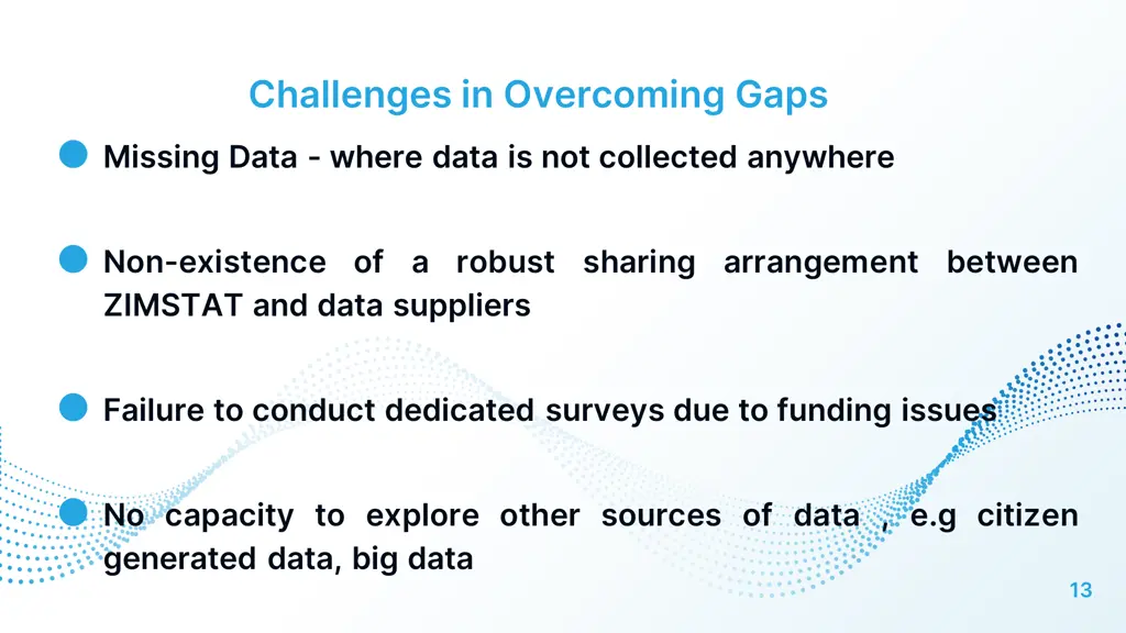 challenges in overcoming gaps missing data where