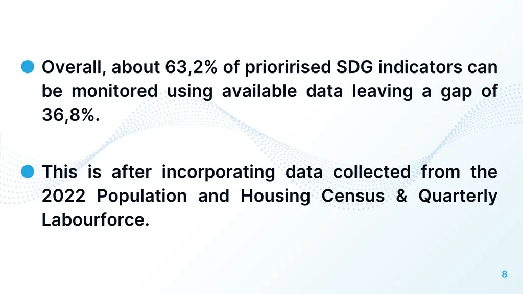 overall about 63 2 of priorirised sdg indicators