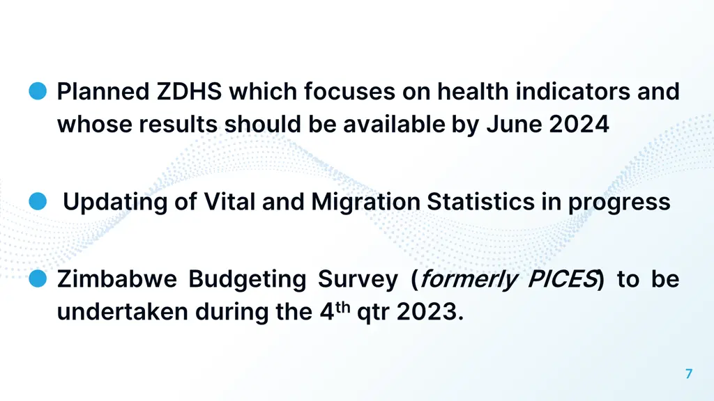 planned zdhs which focuses on health indicators