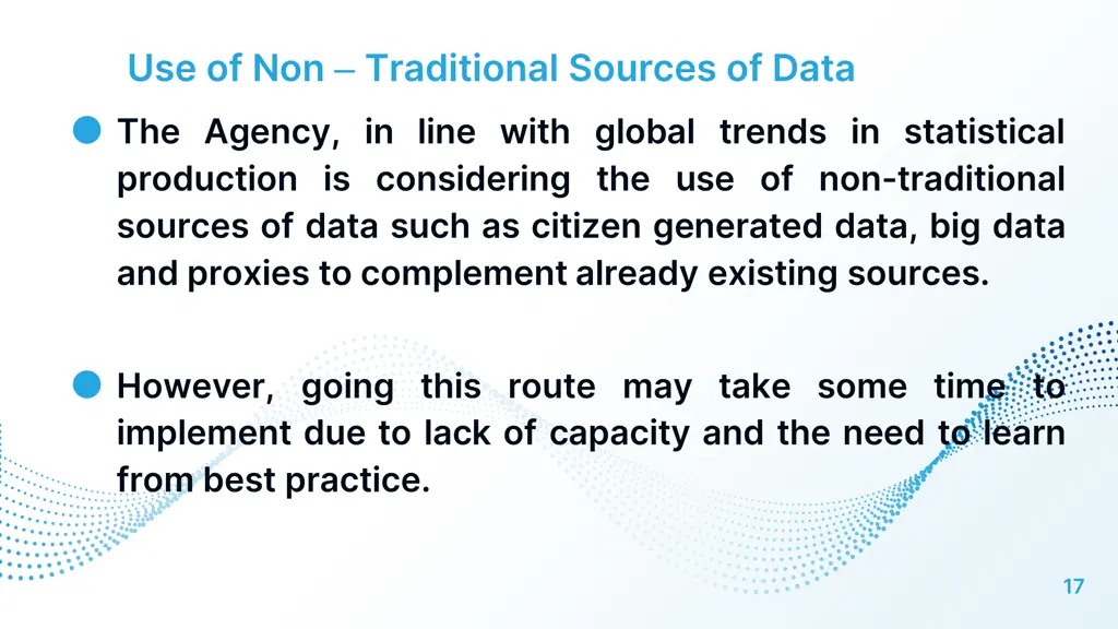 use of non traditional sources of data the agency