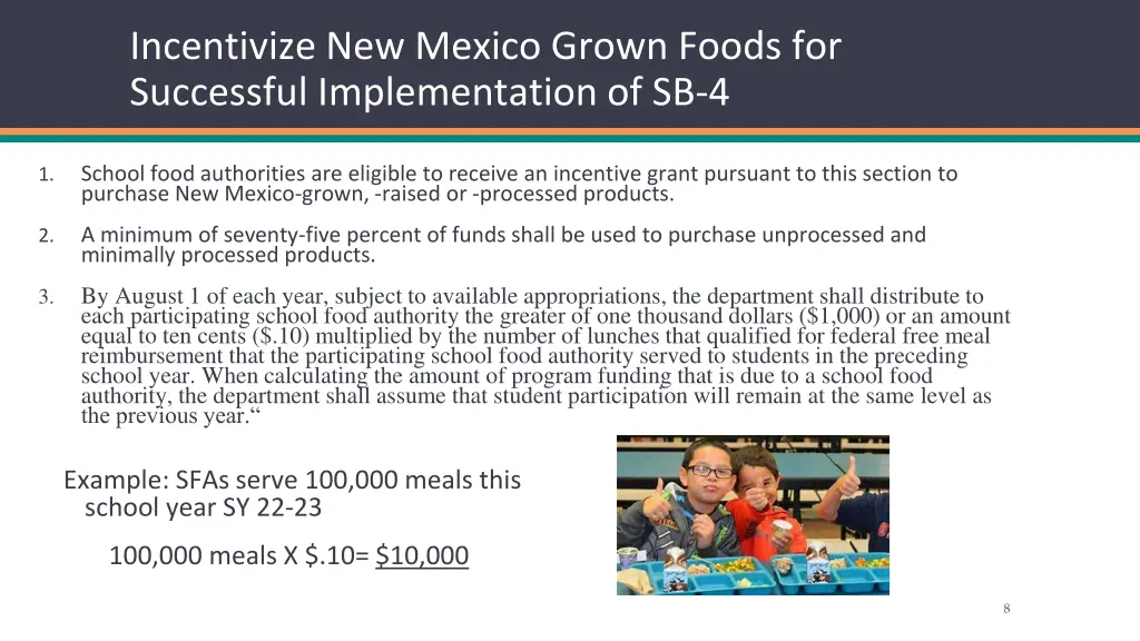 incentivize new mexico grown foods for successful
