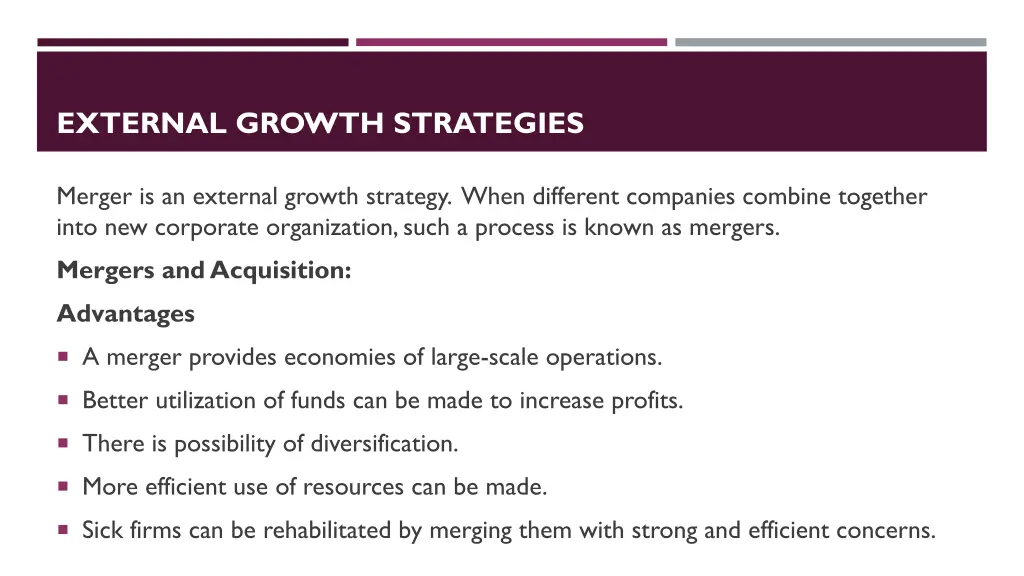 external growth strategies