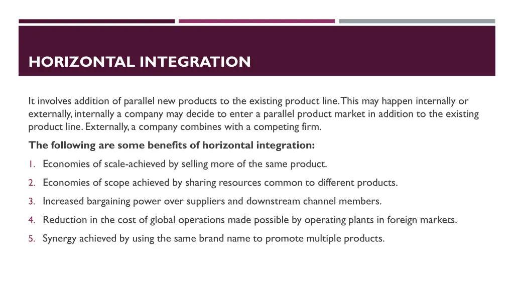 horizontal integration