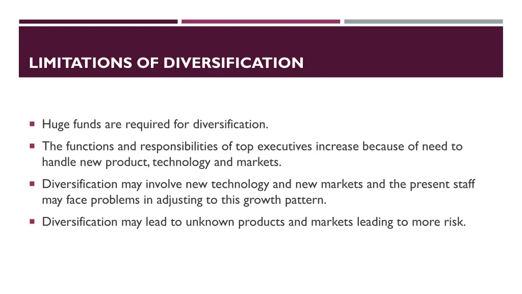 limitations of diversification