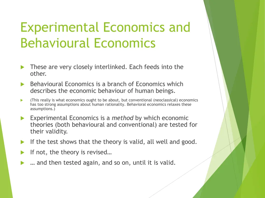 experimental economics and behavioural economics