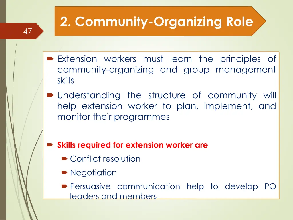 2 community organizing role