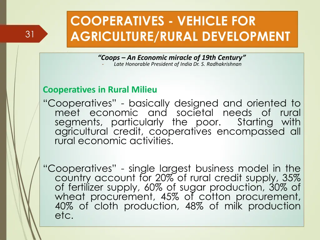 cooperatives vehicle for agriculture rural