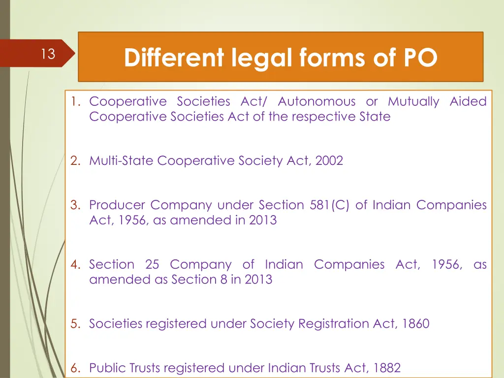 different legal forms of po