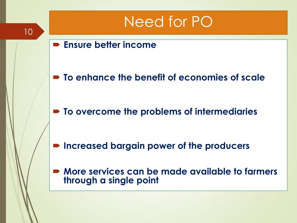 need for po