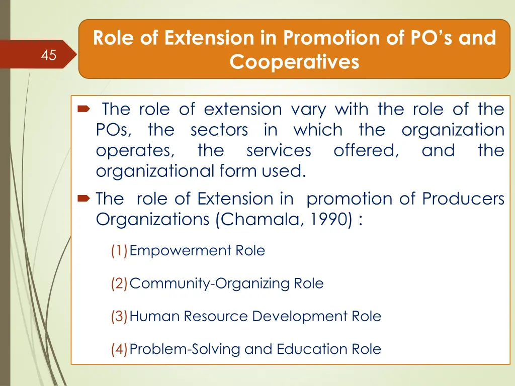 role of extension in promotion