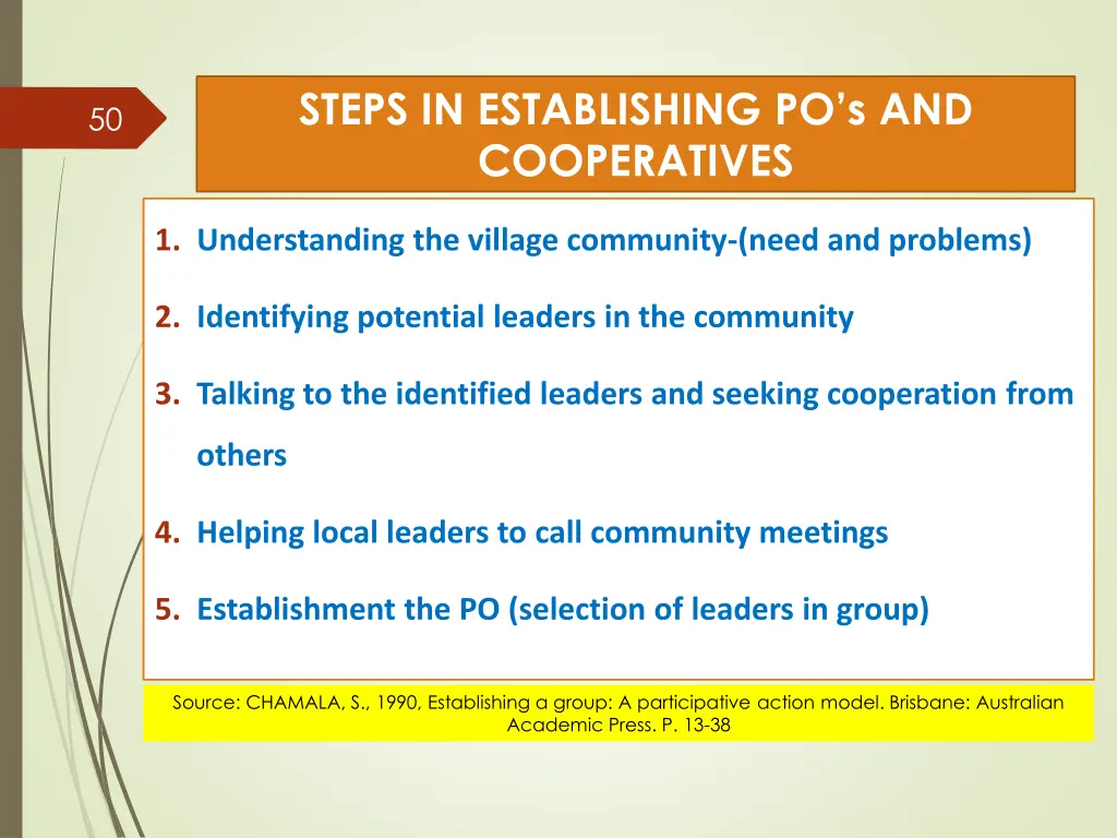 steps in establishing po s and cooperatives