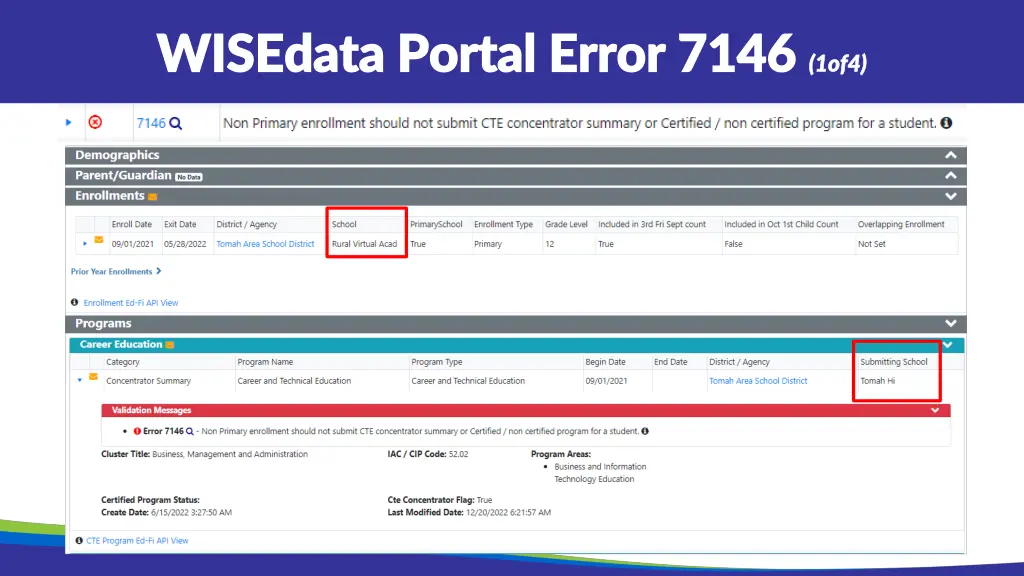 wisedata portal error 7146 wisedata portal error