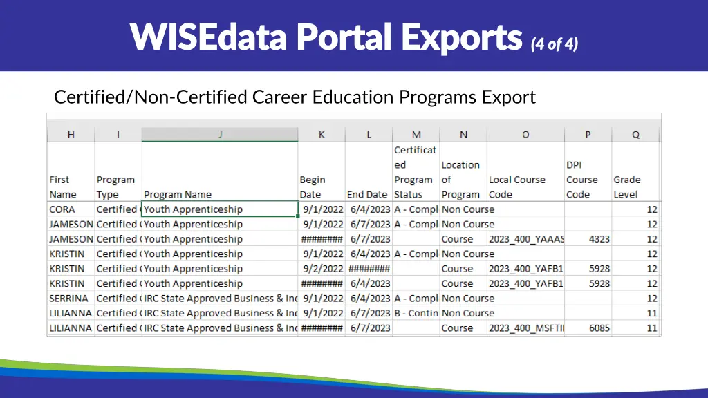 wisedata portal exports wisedata portal exports