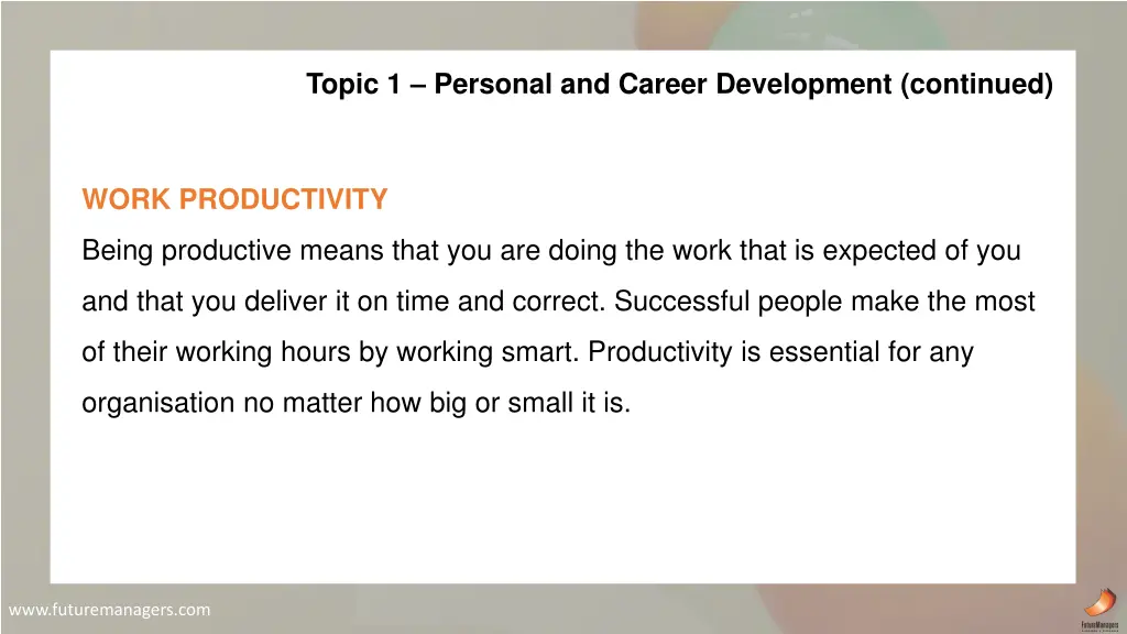 topic 1 personal and career development continued 6