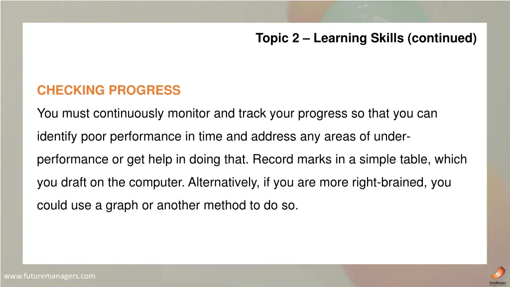 topic 2 learning skills continued 2