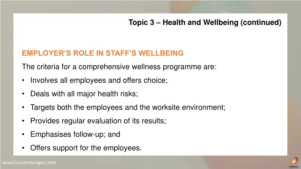 topic 3 health and wellbeing continued 3