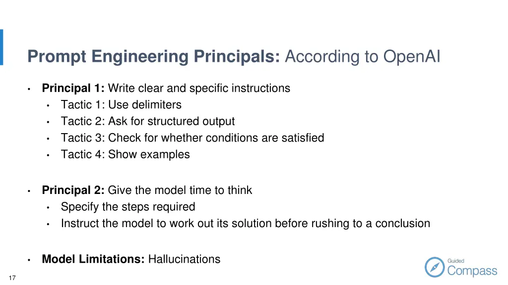 prompt engineering principals according to openai