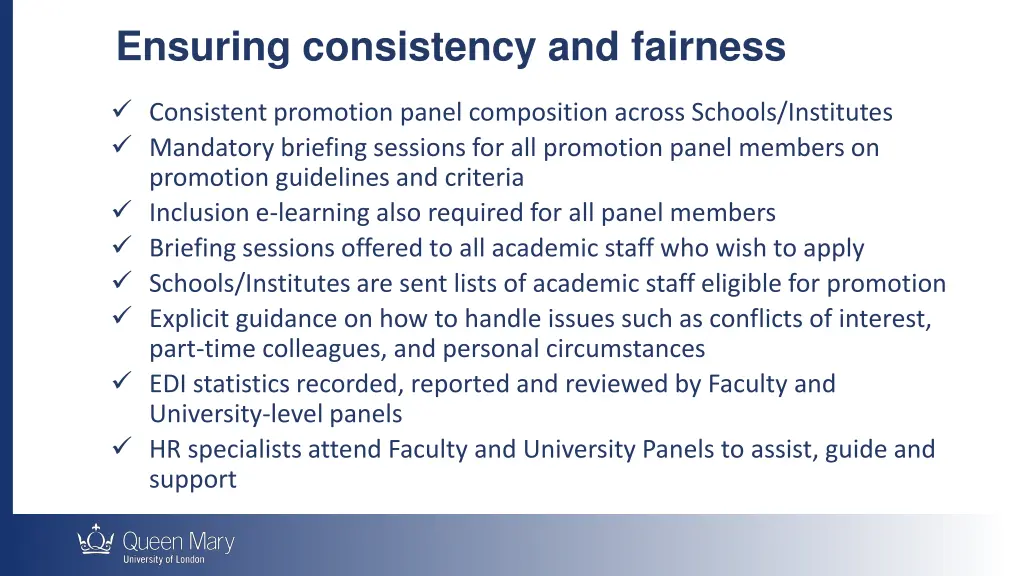 ensuring consistency and fairness