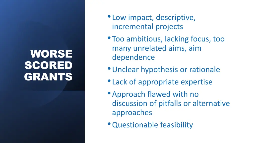 low impact descriptive incremental projects