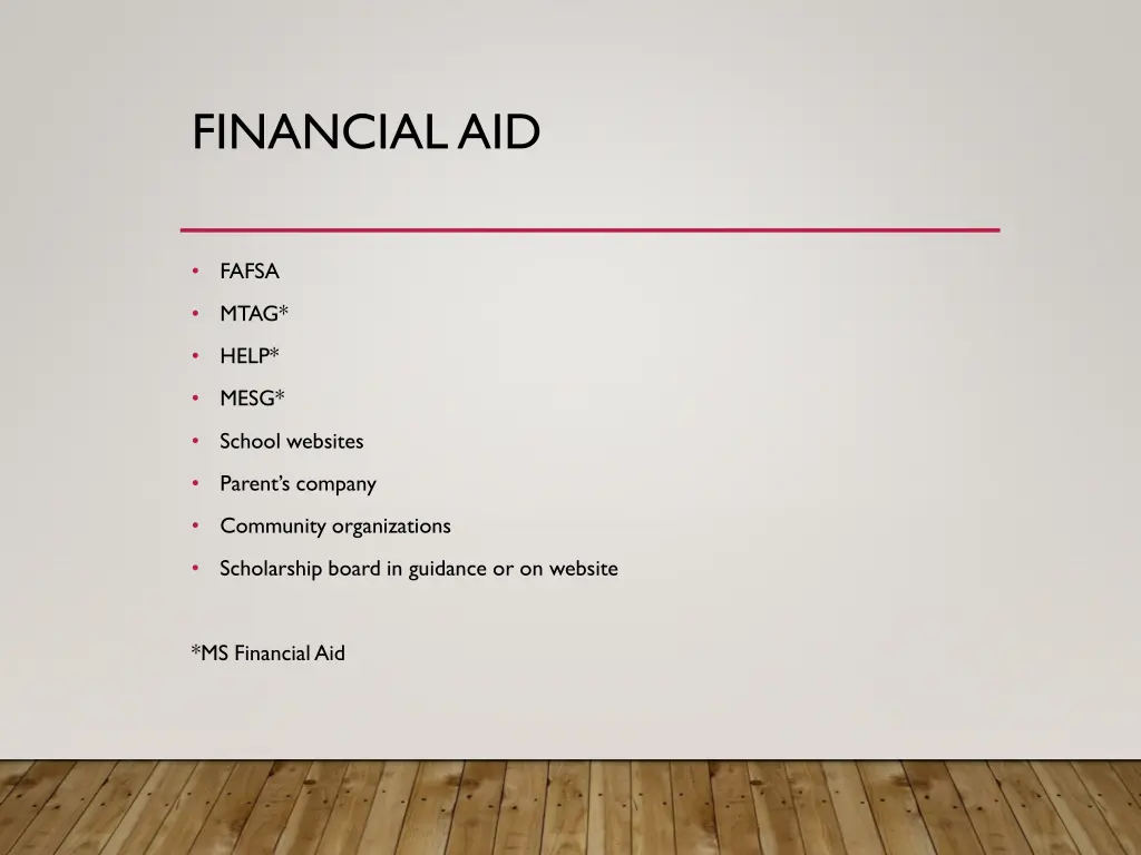 financial aid