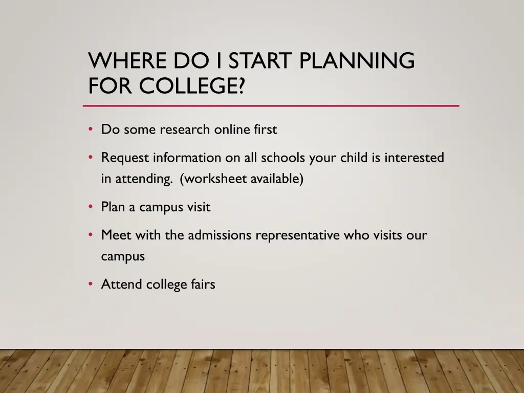 where do i start planning for college