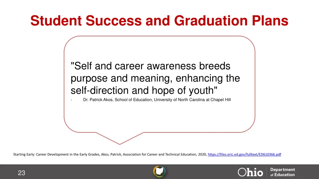 student success and graduation plans