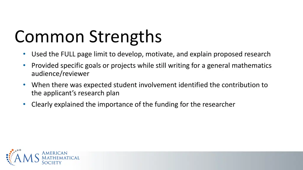 common strengths used the full page limit