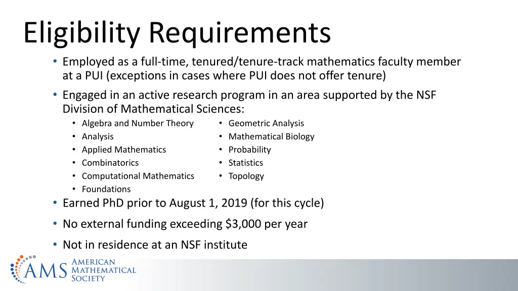 eligibility requirements employed as a full time