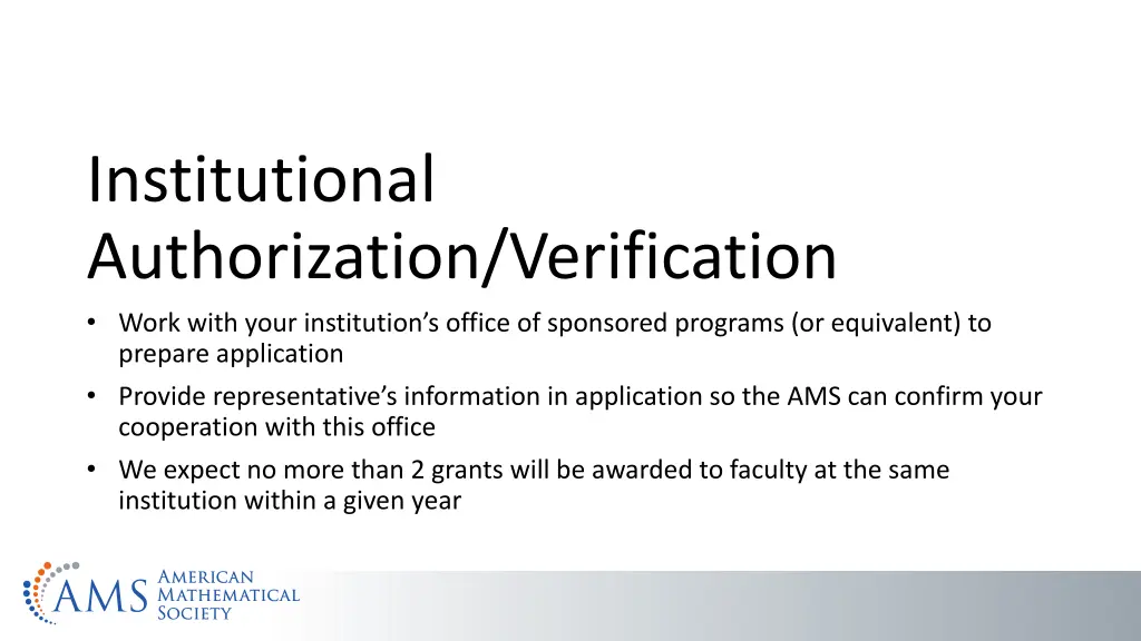 institutional authorization verification work