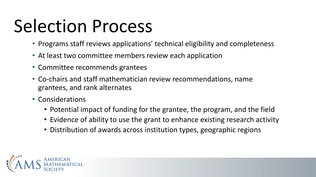 selection process programs staff reviews