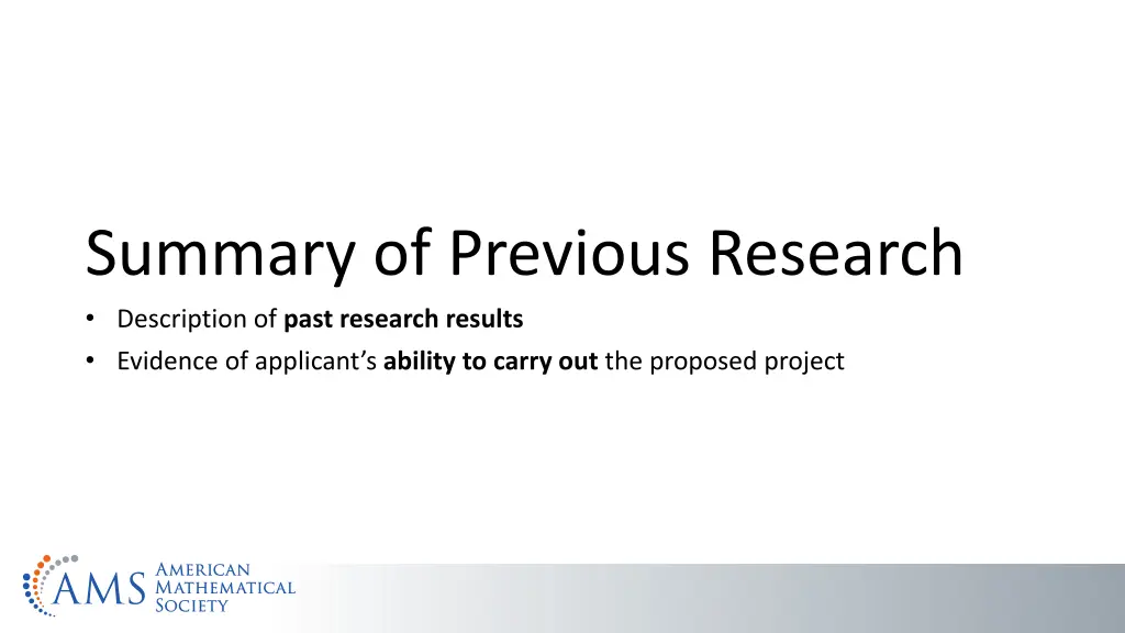 summary of previous research description of past