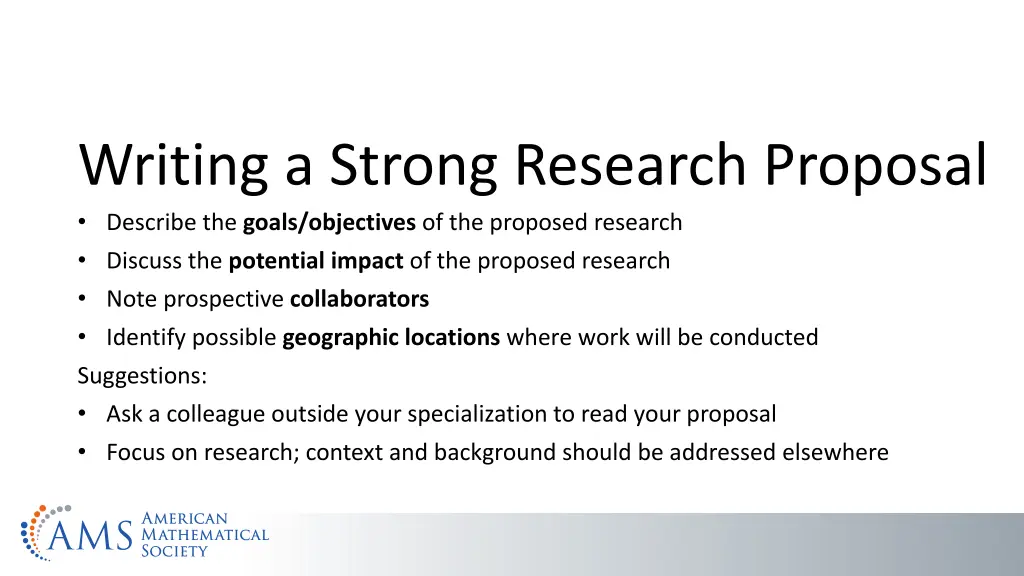 writing a strong research proposal describe