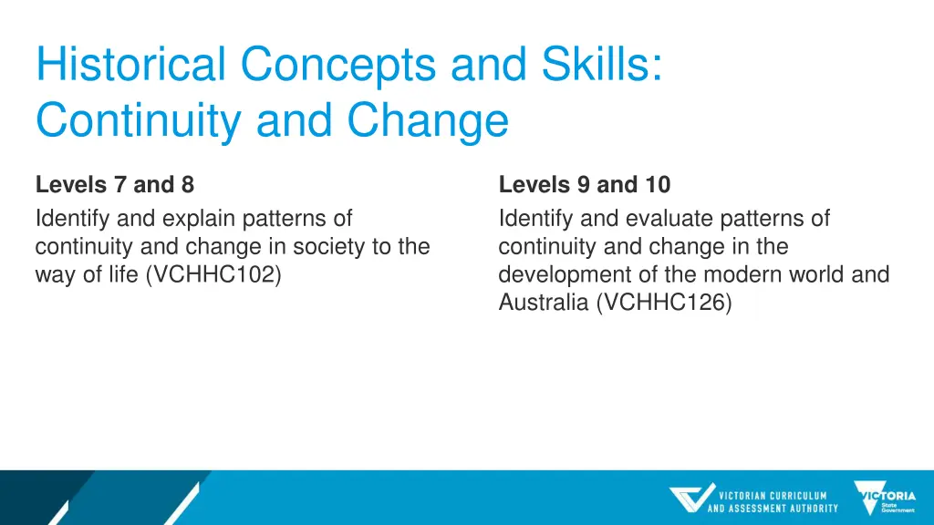 historical concepts and skills continuity