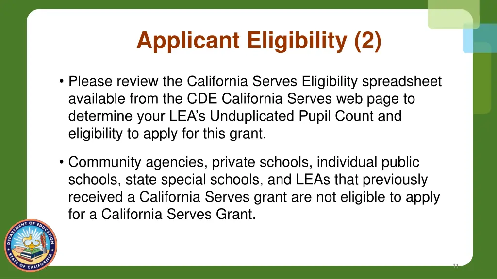 applicant eligibility 2
