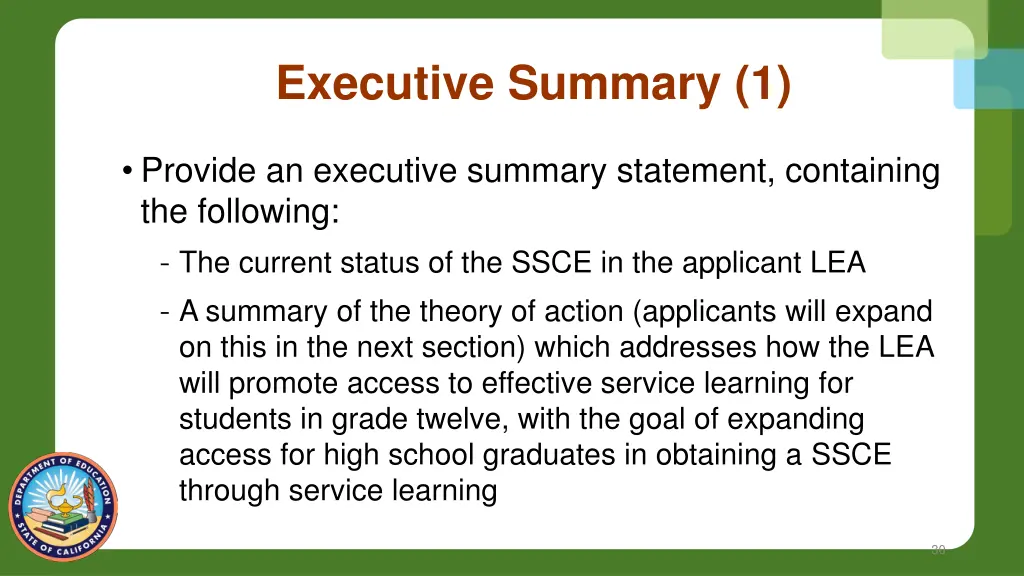 executive summary 1