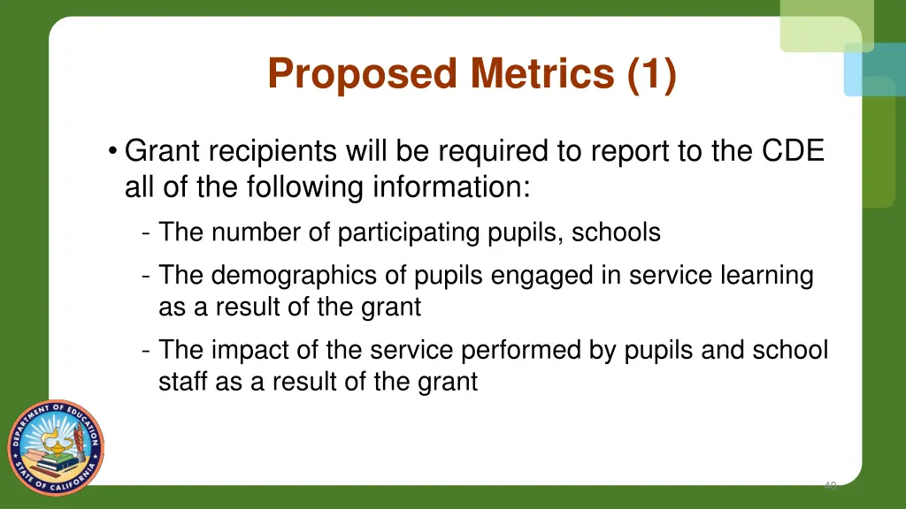 proposed metrics 1