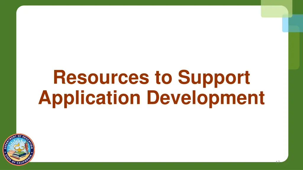 resources to support application development