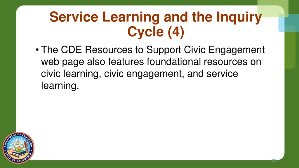 service learning and the inquiry cycle 1