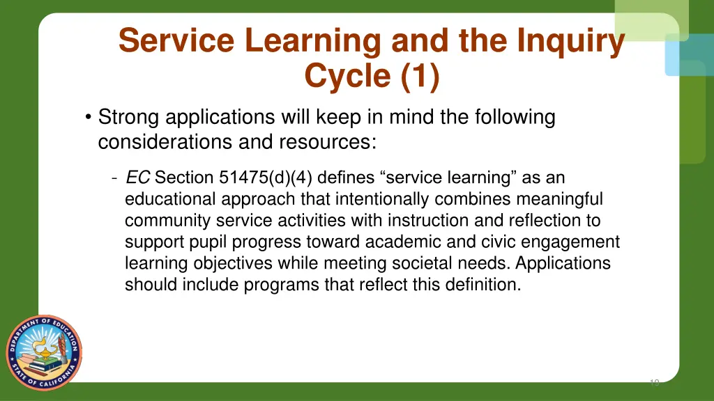 service learning and the inquiry cycle 1 strong